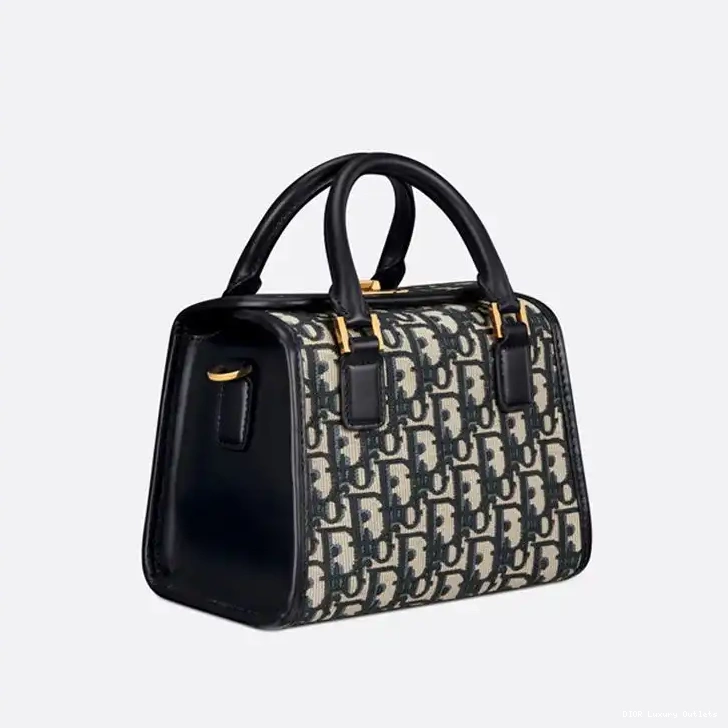 Cheap Motif Bag Boston Canvas Blue Dior Oblique Small 0417 Luxury